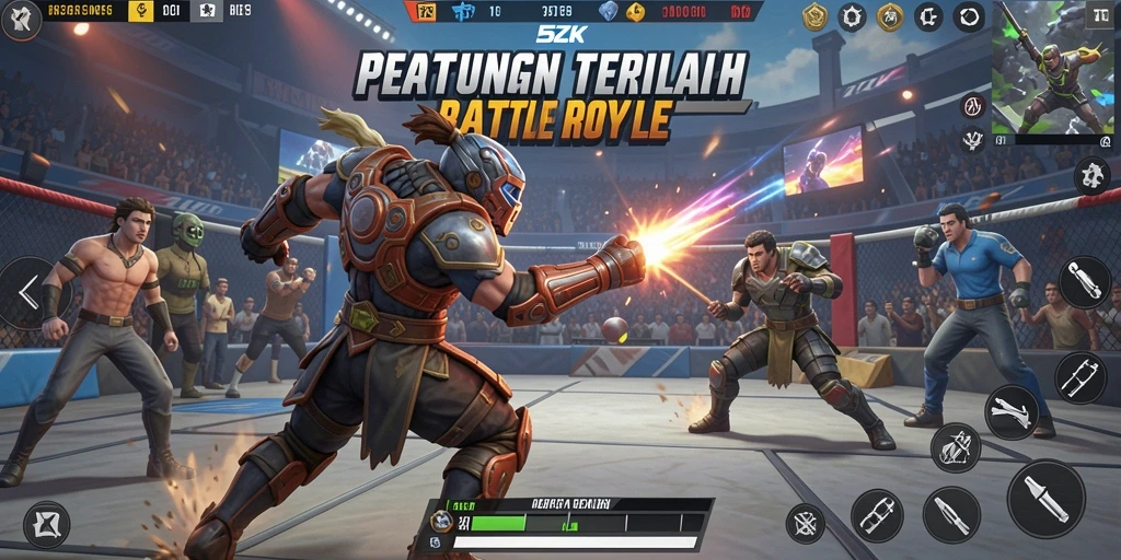 Tampilan aksi seru dalam pertarungan Battle Royale 5ZK.