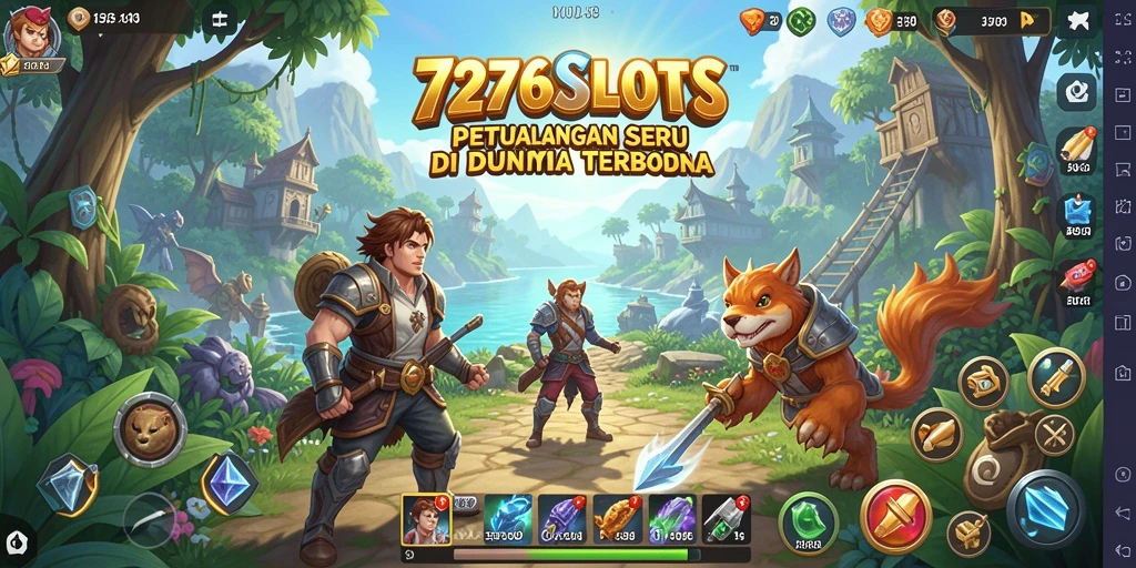 Screenshot gameplay <strong>7276SLOTS</strong> menampilkan petualangan seru di dunia terbuka.