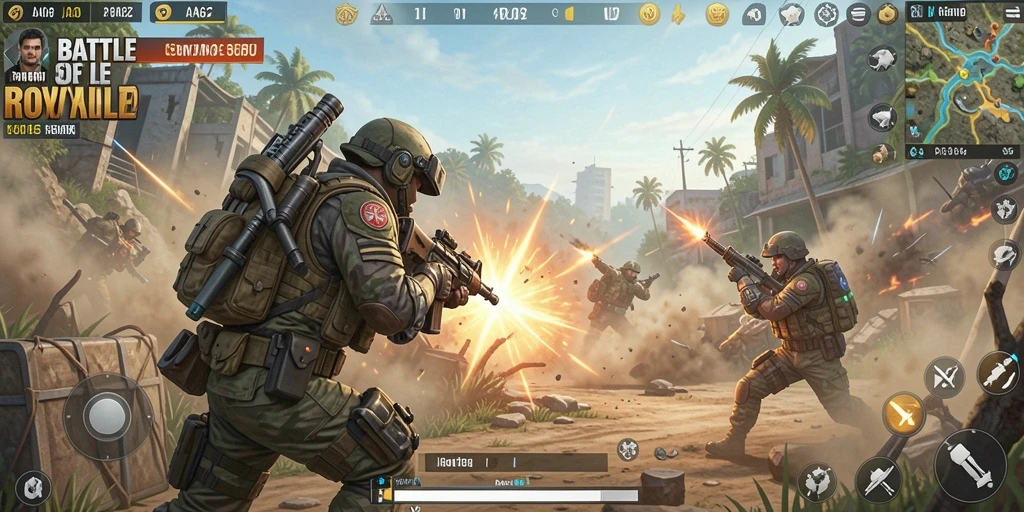 Screenshot gameplay AA62 menunjukkan aksi seru dan strategi bertarung.