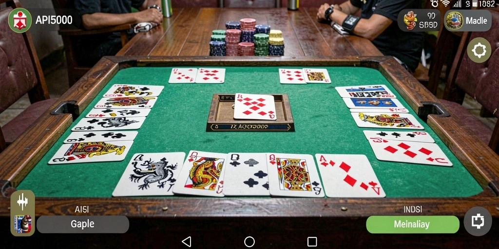 Tampilan gameplay seru saat bermain Gaple di API5000.