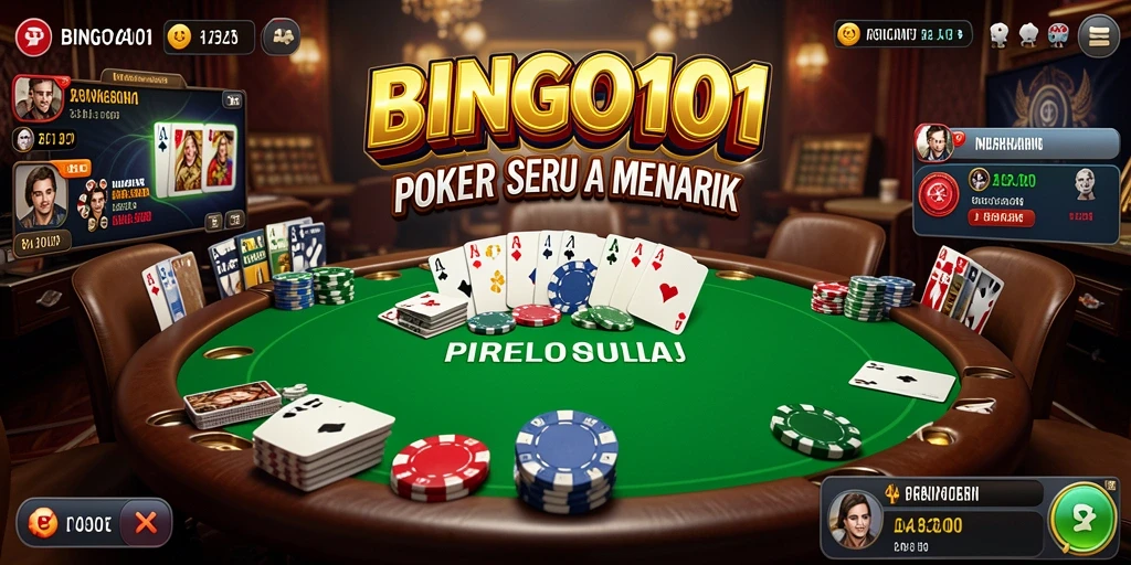 Screenshot gameplay BINGO101 yang menampilkan suasana poker yang seru.
