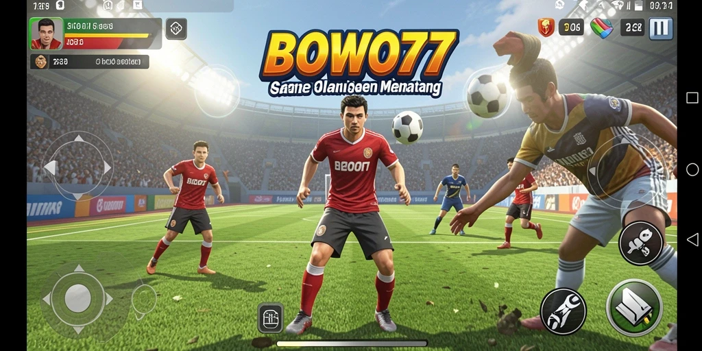 Screenshot menunjukkan pemain beraksi dalam pertandingan olahraga kompetitif.