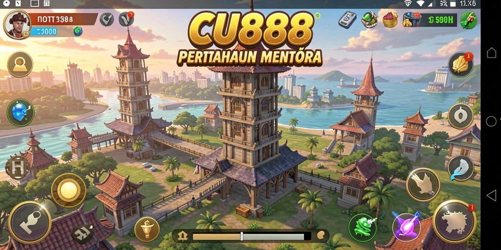 Tampilan seru gameplay menara dalam CU888.