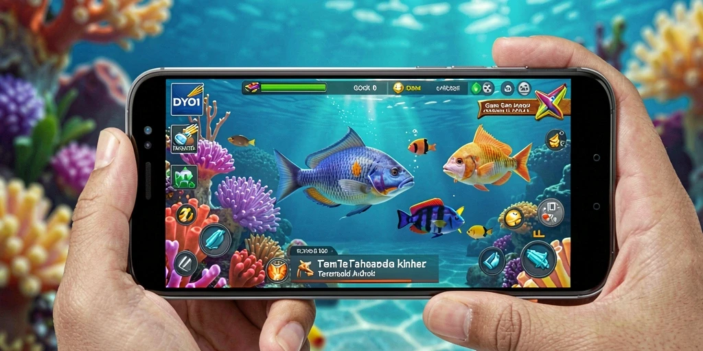 Tampilan keren dari gameplay DYO1 saat menembak ikan.