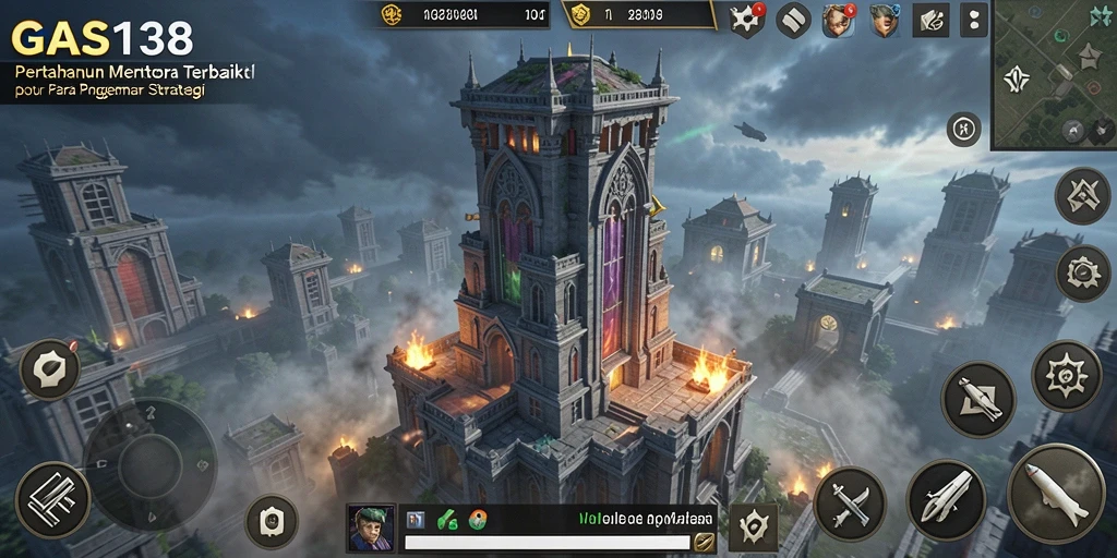Screenshot GAS138 menampilkan aksi gameplay Tower Defense yang intens dan strategis.