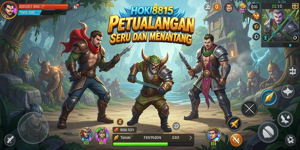 Tampilan seru gameplay HOKI8815 dengan aksi petualangan.