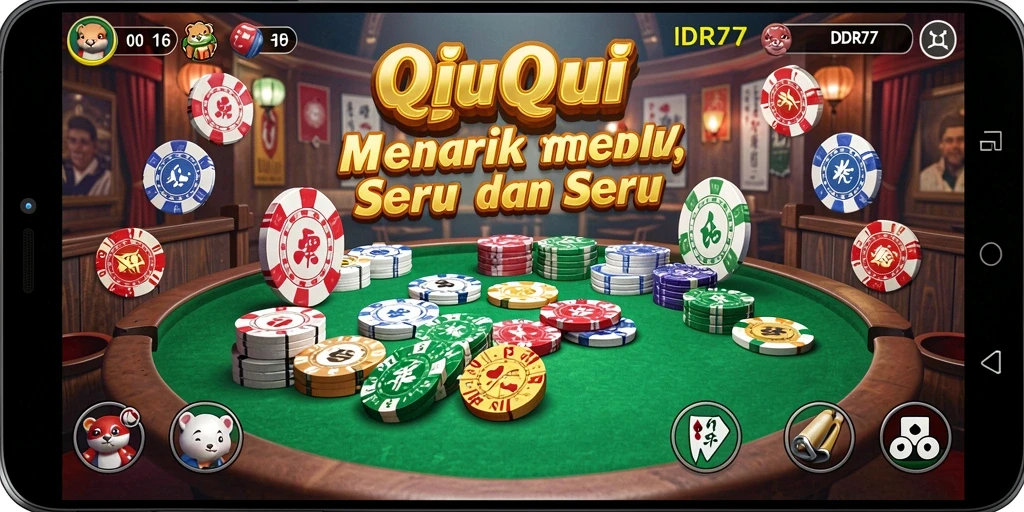 Tampilan gameplay seru QiuQiu di IDR77.