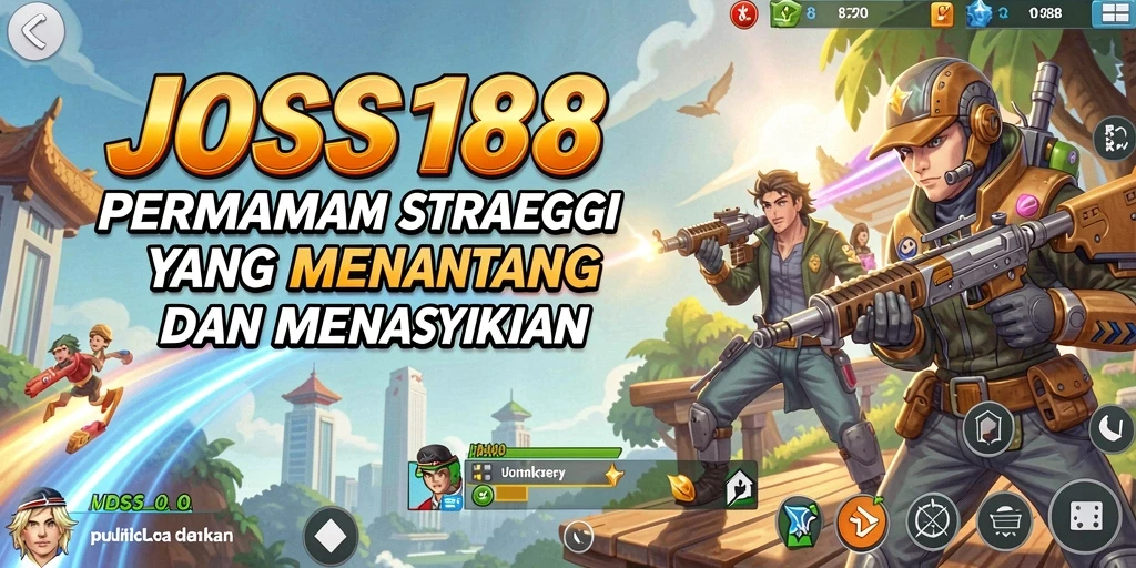 Tampilan utama gameplay JOSS188 menunjukkan pertempuran strategis yang mendebarkan.