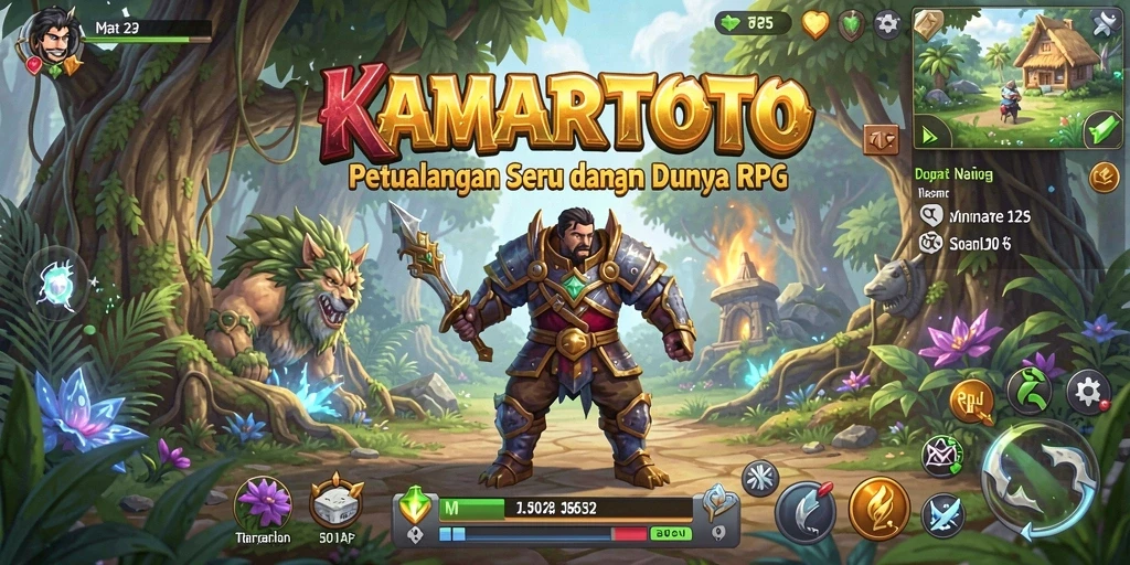 Screenshot KAMARTOTO menampilkan aksi pertarungan yang seru dalam RPG.