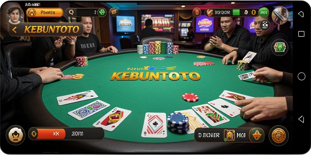 Tampilan gameplay menarik dari KEBUNTOTO saat bermain Poker.