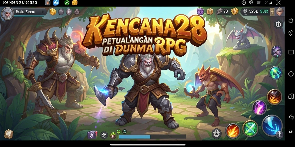 Screenshot gameplay KENCANA28 menampilkan karakter dalam pertempuran epik.