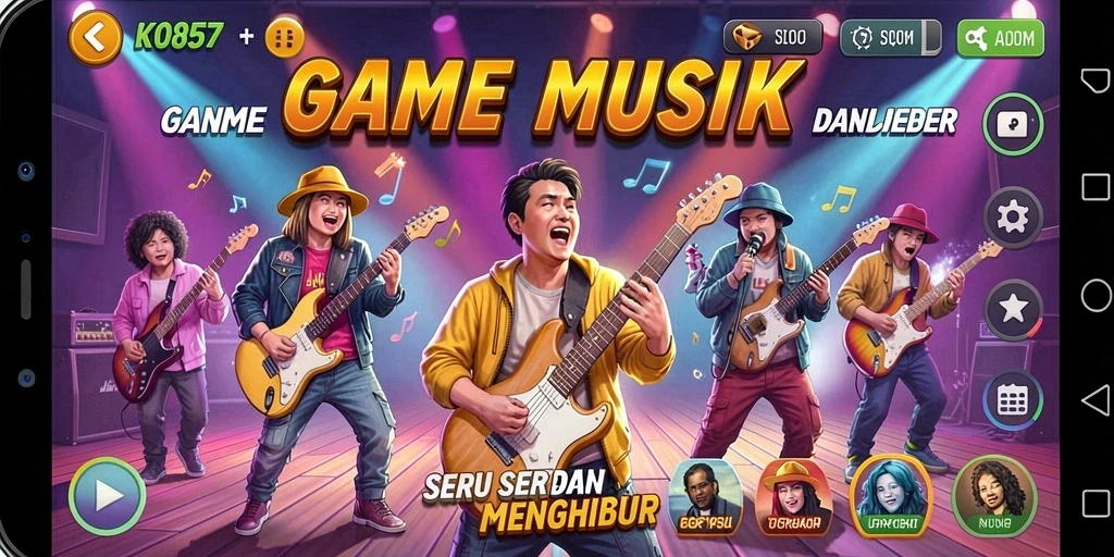 Tampilan gameplay seru dengan aksi bermain musik yang mendebarkan.