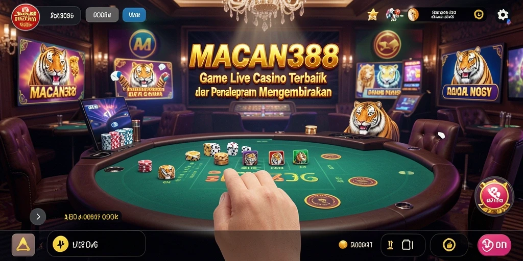 Screenshot gameplay MACAN388 menampilkan suasana Live Casino yang mendebarkan.