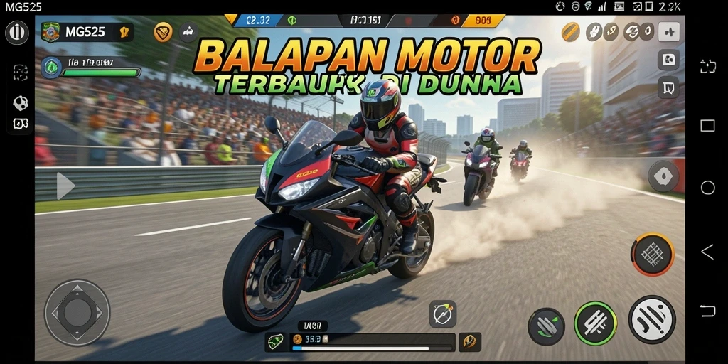 Tampilan gameplay MG525 yang mendebarkan dan grafis berkualitas tinggi.