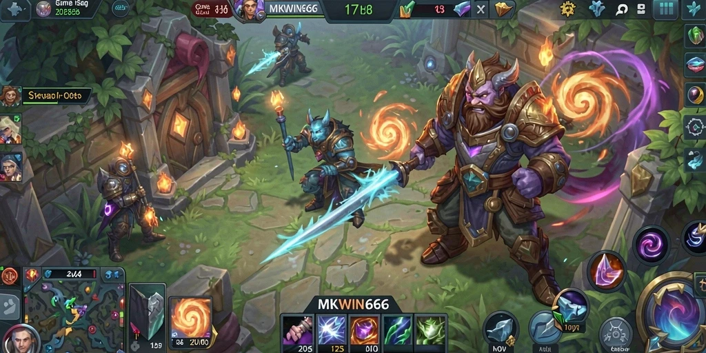 Tampilan utama game MOBA MKWIN666 yang mendebarkan.