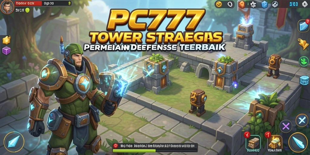 Tampilan gameplay menegangkan dalam PC777 Tower Defense.