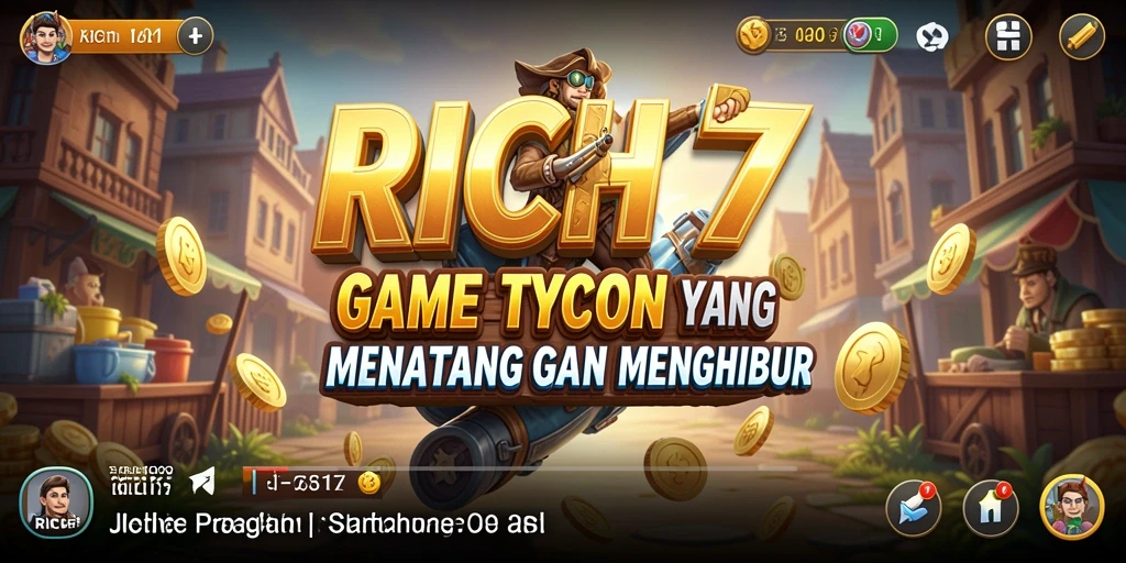 Tampilan gameplay RICH7 yang menggambarkan dunia Tycoon yang menarik.