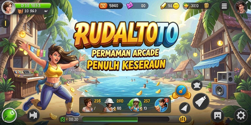 Screenshot utama RUDALTOTO menunjukkan gameplay yang seru dan dinamis.