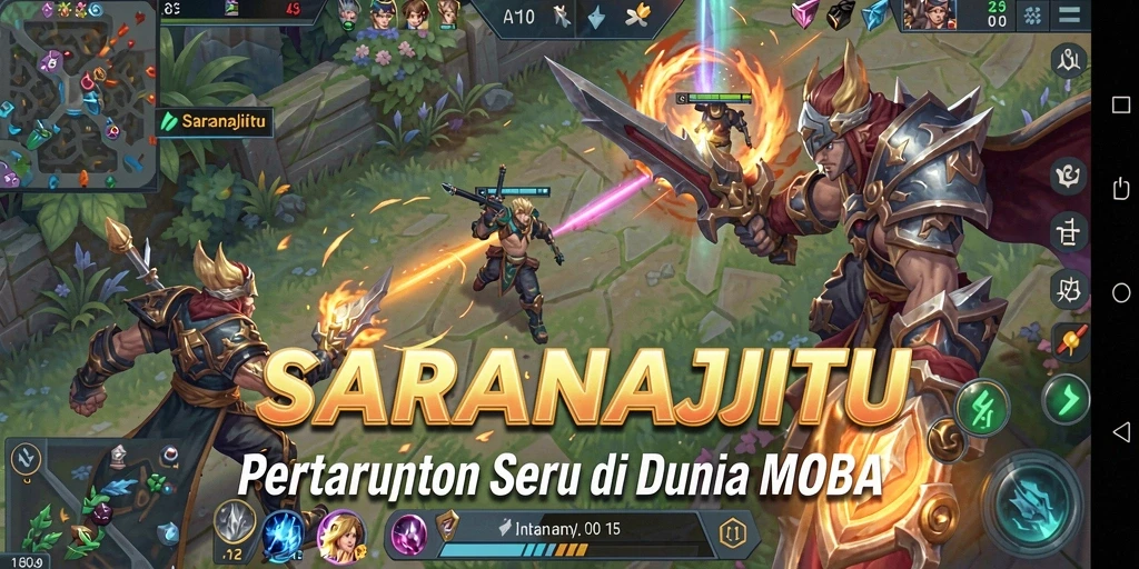 Tangkapan layar menunjukkan aksi seru tim dalam pertempuran di SARANAJITU.