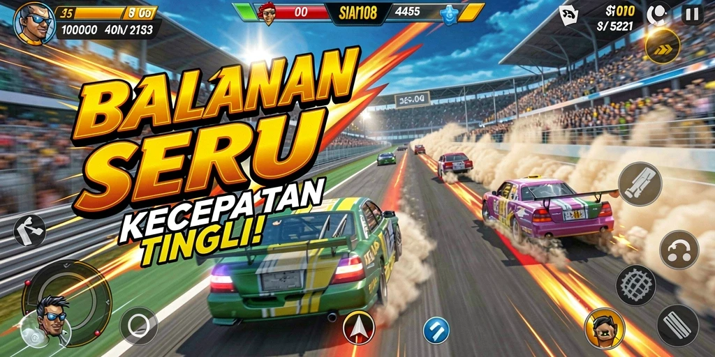 Tangkapan layar menarik dari gameplay balapan SIAP108 yang seru.