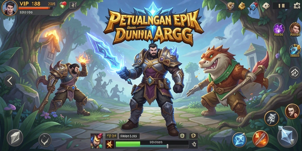 Screenshot utama VIP188 menampilkan aksi petualangan penuh di dunia ARPG.