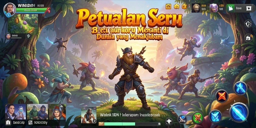 Tampilan gameplay <strong>WINIDN</strong> yang menakjubkan dengan petualangan yang mendebarkan.